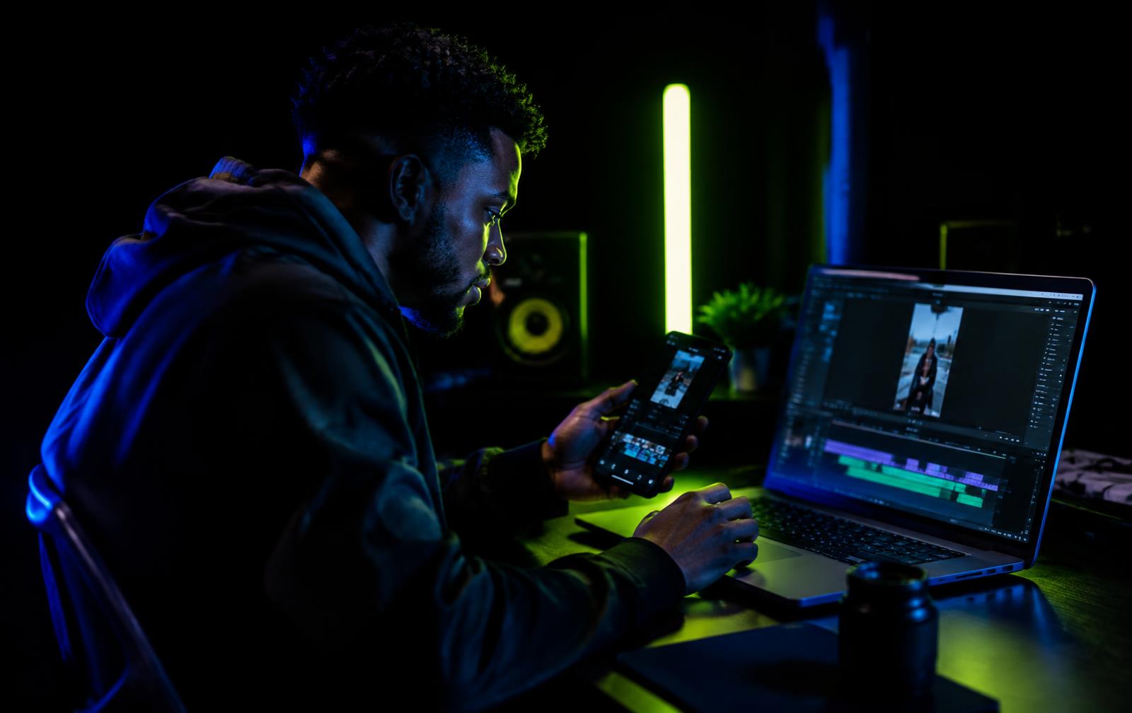 Creator editing short-form clips